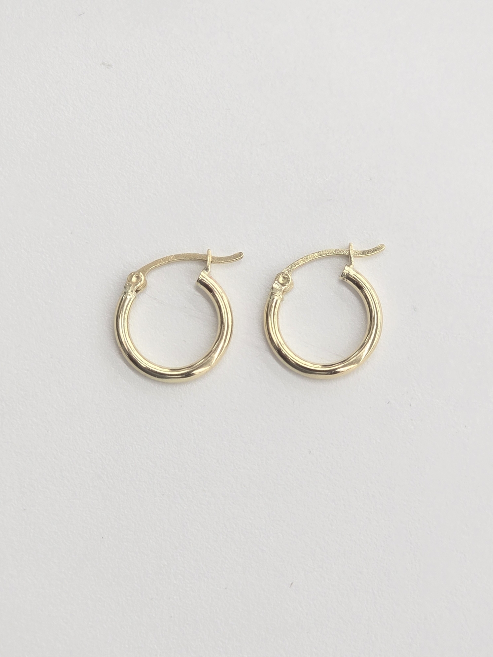 10k Real Gold Plain Hoop Earring